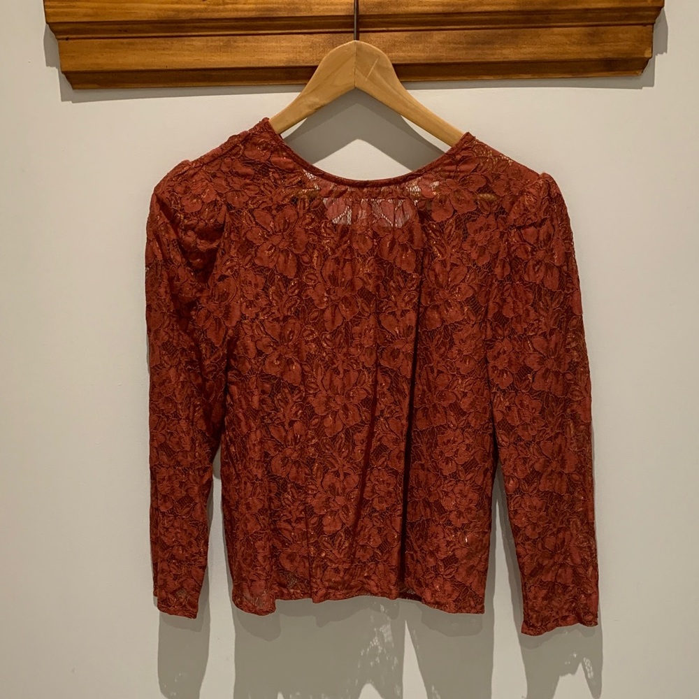 Habitual Rust Lace Blouse